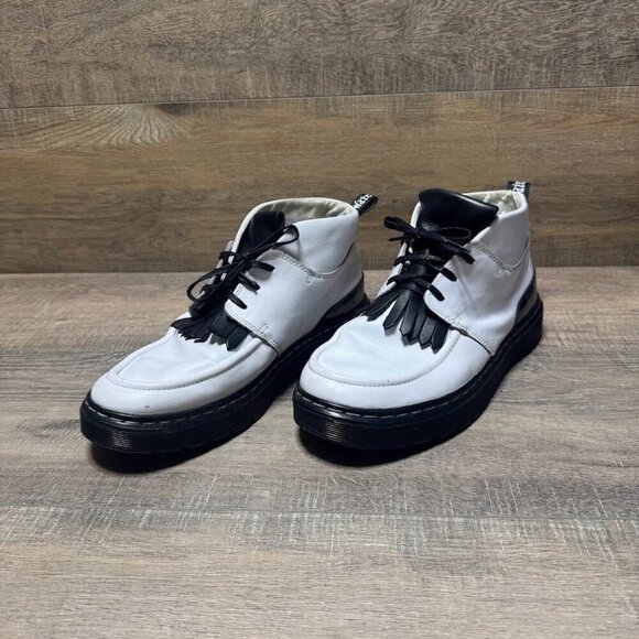 Dr. Martens Jemima Aunt Sally White/Black Leather Chukka Boot Women's Size 8 - Picture 1 of 7